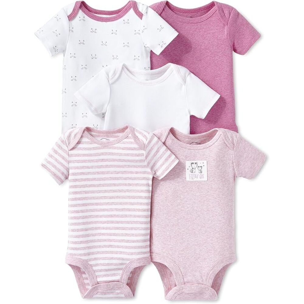 Organic Baby Pull on Jogger 2 Pack and 5 Pack of Short Sleeve Cotton Bodysuits